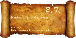 Radván Tímea névjegykártya