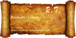 Radván Tímea névjegykártya